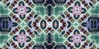 Kusursuz mozaik desen. Soyut kare sonsuz şablonu tekrarlıyor. Mavi kaleydoskop