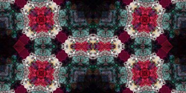 Kusursuz mozaik desen. Soyut kare sonsuz şablonu tekrarlıyor. Mavi kaleydoskop