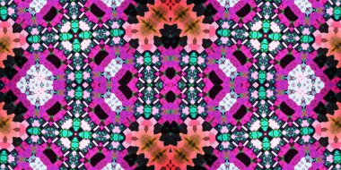 Kusursuz mozaik desen. Soyut kare sonsuz şablonu tekrarlıyor. Mavi kaleydoskop