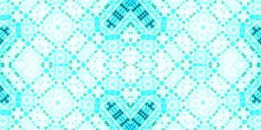 Kusursuz mozaik desen. Soyut kare sonsuz şablonu tekrarlıyor. Mavi kaleydoskop