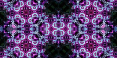 Kusursuz mozaik desen. Soyut kare sonsuz şablonu tekrarlıyor. Mavi kaleydoskop