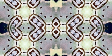 Kusursuz mozaik desen. Soyut kare sonsuz şablonu tekrarlıyor. Mavi kaleydoskop