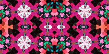 Kusursuz mozaik desen. Soyut kare sonsuz şablonu tekrarlıyor. Mavi kaleydoskop