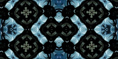 Kusursuz mozaik desen. Soyut kare sonsuz şablonu tekrarlıyor. Mavi kaleydoskop