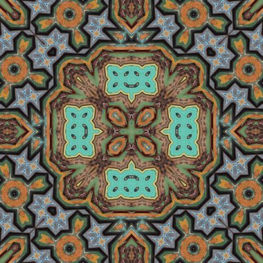 Kusursuz soyut simetrik harika desen. Kaleydoskop deseni dokusu