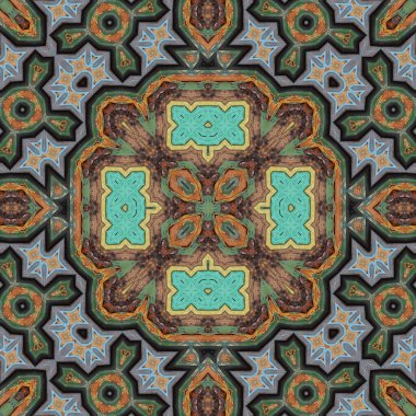 Kusursuz soyut simetrik harika desen. Kaleydoskop deseni dokusu