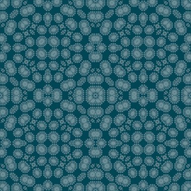 Kusursuz bir Noel deseni. Noel arka planı mavisi. Kar tanesi deseni. Mutlu yıllar.