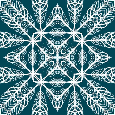 Kusursuz bir Noel deseni. Noel arka planı mavisi. Kar tanesi deseni. Mutlu yıllar.