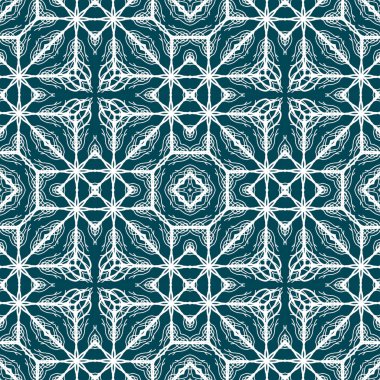 Kusursuz bir Noel deseni. Noel arka planı mavisi. Kar tanesi deseni. Mutlu yıllar.