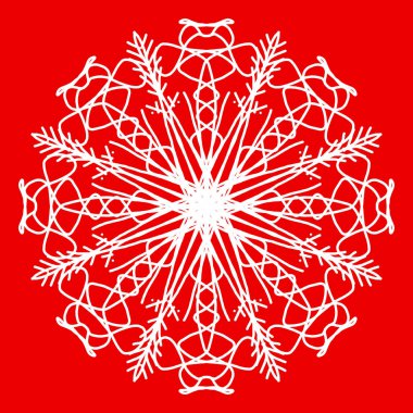 Kırmızı arka planda kar taneleri. Kusursuz kar taneleri deseni. Noel arkaplanı. Mutlu yıllar.