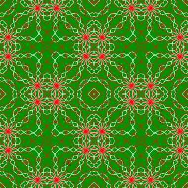 Kusursuz bir Noel deseni. Noel arkaplanı yeşil. Soyut desen