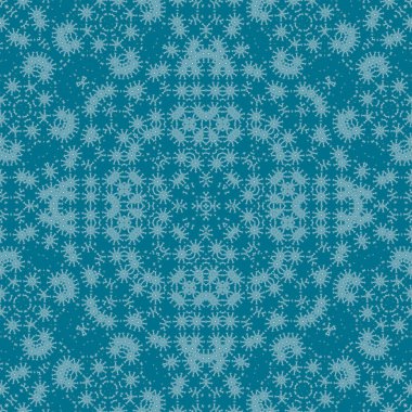 Kusursuz bir Noel deseni. Noel arka planı mavisi. Kar tanesi deseni. Mutlu yıllar.