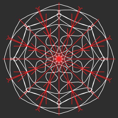 Gri arka planda kırmızı kar taneleri. Kusursuz kar taneleri deseni. Noel arkaplanı. Mutlu yıllar.