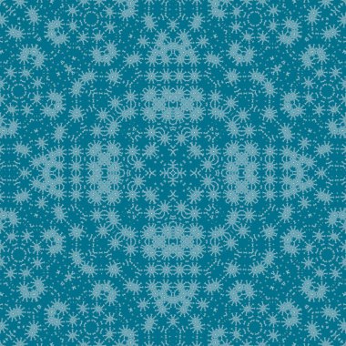 Kusursuz bir Noel deseni. Noel arka planı mavisi. Kar tanesi deseni. Mutlu yıllar.