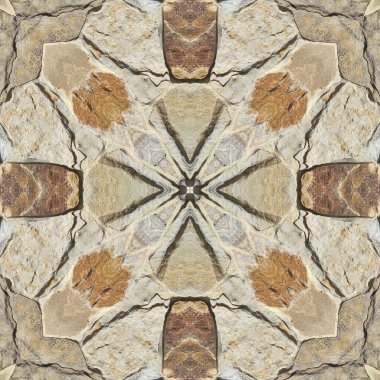 Doğal kayanın kusursuz deseni. Doğal taşın sarı ve gri dokusu. Taştan mozaik kaleydoskop