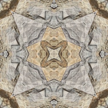 Doğal kayanın kusursuz deseni. Doğal taşın sarı ve gri dokusu. Taştan mozaik kaleydoskop