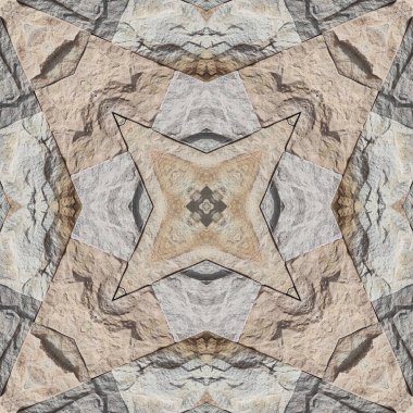 Doğal kayanın kusursuz deseni. Doğal taşın sarı ve gri dokusu. Taştan mozaik kaleydoskop