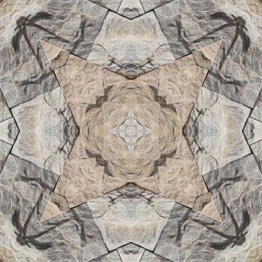 Doğal kayanın kusursuz deseni. Doğal taşın sarı ve gri dokusu. Taştan mozaik kaleydoskop