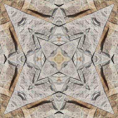 Doğal kayanın kusursuz deseni. Doğal taşın sarı ve gri dokusu. Taştan mozaik kaleydoskop