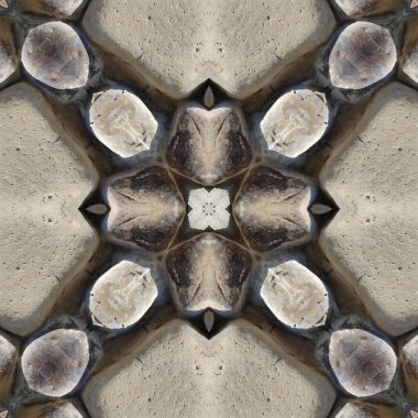 Doğal taşın kusursuz mozaiği. Doğal taşın dokusu. Mozaik kaleydoskop gri ve sarı