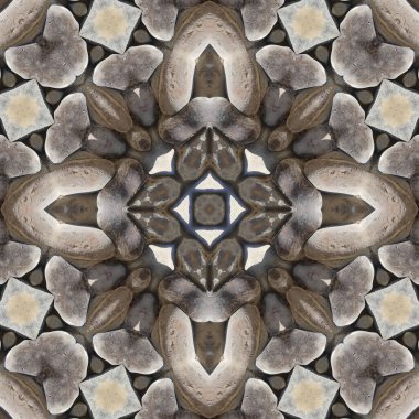 Doğal taşın kusursuz mozaiği. Doğal taşın dokusu. Mozaik kaleydoskop gri ve sarı