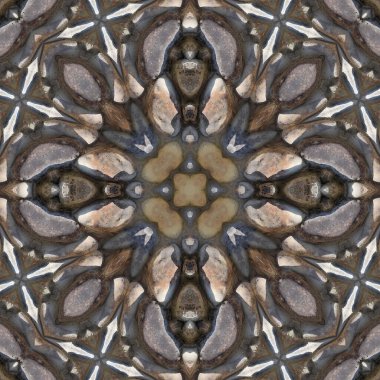 Doğal taşın kusursuz mozaiği. Doğal taşın dokusu. Mozaik kaleydoskop gri ve sarı