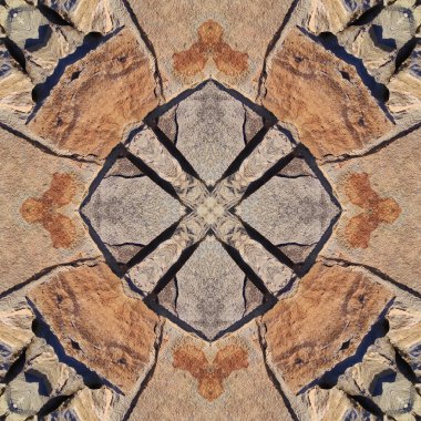 Doğal taşın kusursuz mozaiği. Doğal taşın dokusu. Mozaik kaleydoskop gri ve sarı