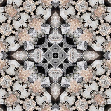 Doğal taşın kusursuz mozaiği. Doğal taşın dokusu. Mozaik kaleydoskop gri ve sarı