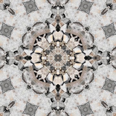 Doğal taşın kusursuz mozaiği. Doğal taşın dokusu. Mozaik kaleydoskop gri ve sarı