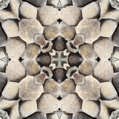 Doğal taşın kusursuz mozaiği. Doğal taşın dokusu. Mozaik kaleydoskop gri ve sarı