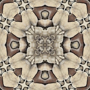 Doğal taşın kusursuz mozaiği. Doğal taşın dokusu. Mozaik kaleydoskop gri ve sarı