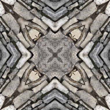 Doğal taşın kusursuz mozaiği. Doğal taşın dokusu. Mozaik kaleydoskop gri ve sarı