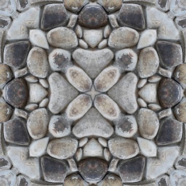 Doğal taşın kusursuz mozaiği. Doğal taşın dokusu. Mozaik kaleydoskop gri ve sarı