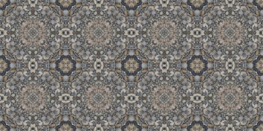 Küçük doğal yuvarlak taşın kusursuz deseni. Doğal taşın gri dokusu. Mozaik kaleydoskop gri mineral. Coğrafi