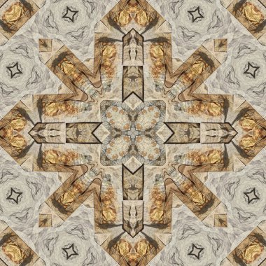 Doğal kayanın kusursuz deseni. Doğal taşın sarı ve gri dokusu. Taştan mozaik kaleydoskop