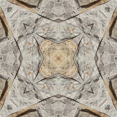 Doğal kayanın kusursuz deseni. Doğal taşın sarı ve gri dokusu. Taştan mozaik kaleydoskop