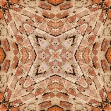 Kusursuz tuğla deseni. Tuğla duvar dokusu. Mozaik kaleydoskop tuğla duvar