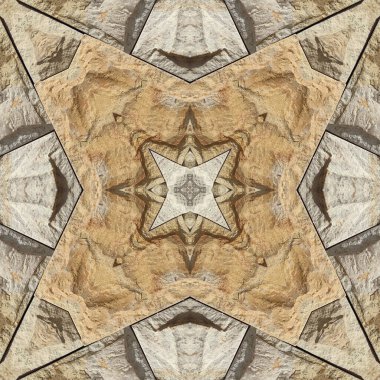 Doğal kayanın kusursuz deseni. Doğal taşın sarı ve gri dokusu. Taştan mozaik kaleydoskop