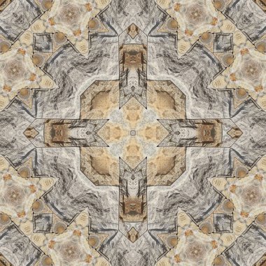 Doğal kayanın kusursuz deseni. Doğal taşın sarı ve gri dokusu. Taştan mozaik kaleydoskop