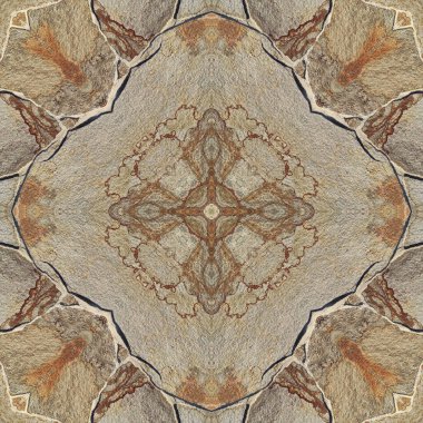 Doğal kayanın kusursuz deseni. Doğal taşın sarı ve gri dokusu. Taştan mozaik kaleydoskop