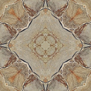 Doğal kayanın kusursuz deseni. Doğal taşın sarı ve gri dokusu. Taştan mozaik kaleydoskop