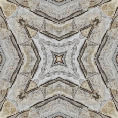 Doğal kayanın kusursuz deseni. Doğal taşın sarı ve gri dokusu. Taştan mozaik kaleydoskop