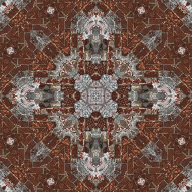 Kusursuz tuğla deseni. Tuğla duvar dokusu. Mozaik kaleydoskop tuğla duvar