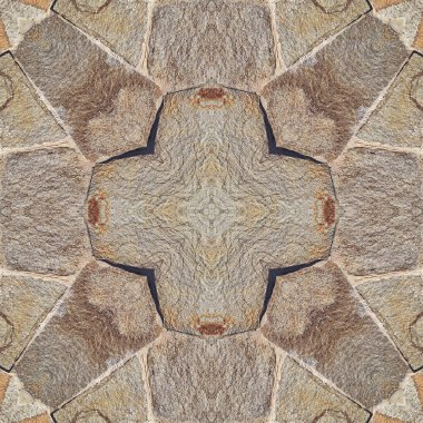 Doğal kayanın kusursuz deseni. Doğal taşın sarı ve gri dokusu. Taştan mozaik kaleydoskop