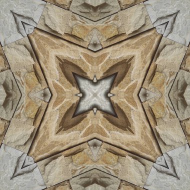 Doğal kayanın kusursuz deseni. Doğal taşın sarı ve gri dokusu. Taştan mozaik kaleydoskop