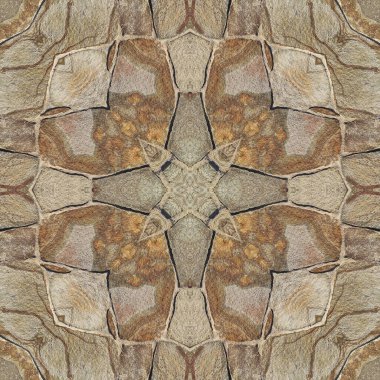 Doğal kayanın kusursuz deseni. Doğal taşın sarı ve gri dokusu. Taştan mozaik kaleydoskop