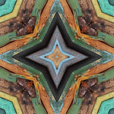 Kusursuz renkli desen. Tahta ve kumaşın renkli dokusu. Mozaik kaleydoskop çok renkli.