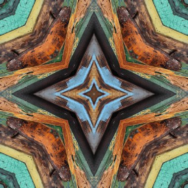 Kusursuz renkli desen. Tahta ve kumaşın renkli dokusu. Mozaik kaleydoskop çok renkli.