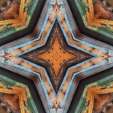 Kusursuz renkli desen. Tahta ve kumaşın renkli dokusu. Mozaik kaleydoskop çok renkli.