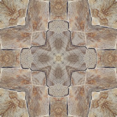 Doğal kayanın kusursuz deseni. Doğal taşın sarı ve gri dokusu. Taştan mozaik kaleydoskop